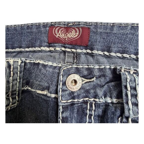 VTG Distressed ANGELS JEANS Boot Cut 5 Pocket Women's Size 8 Blue Denim 29x31.5 - Picture 4 of 8